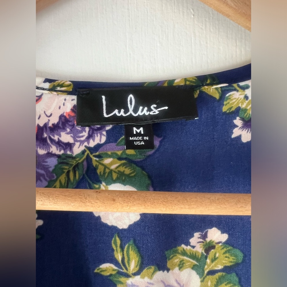 Lulu’s Honey Punch That’s A Wrap Floral Faux Wrap Dress Cottagecore Date Night - Picture 7 of 14